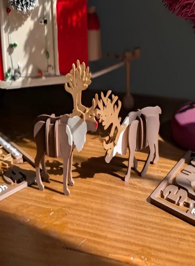 3D CRAFT Decorative Plastic Moose, Multicolor, Animal Design, Set of 2 - Image 4